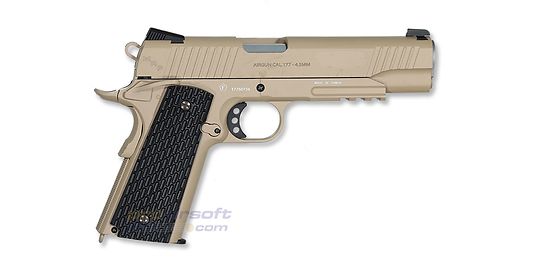 Swiss Arms M1911 Tactical Rail 4.5mm CO2 Airgun Tan