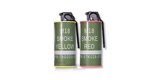 G&G M18 Dummy Smoke Grenade BB Can Set. (Red/Yellow)