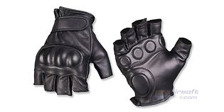 Mil-Tec Fingerless Leather Gloves (L)