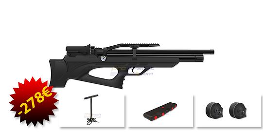 Aselkon MX10 PCP Airgun 6.35mm, Black