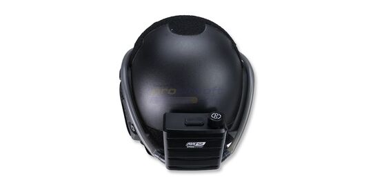 Strike Systems AFU-1 Anti-Fog Unit for Airsoft Goggles and Glasses - AFU-1 mounted to a tactical helmet using the supplied hook-and-loop attachment