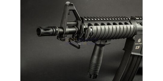 Evolution Recon Mk18 Mod 0 Carbontech sähköase, musta - Lähikuva etutähtäimestä