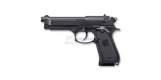 Crosman PDM9B CO2 Air Pistol 4.5mm – dual ammo, blowback, rifled barrel - Crosman PDM9B CO₂ air pistol with black metal frame.