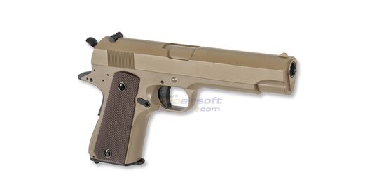 Cyma Colt M1911 AEP MOSFET Edition – electric airsoft pistol with LiPo, tan