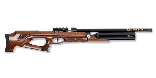 Aselkon MX9 PCP ilmakivääri 6.35mm, puutukki