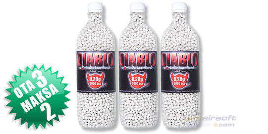 3x Diablo muovikuulat 0,20g 5000kpl