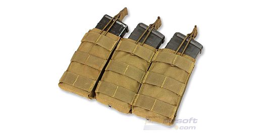 Condor Triple Open-Top M4 Mag Pouch Tan