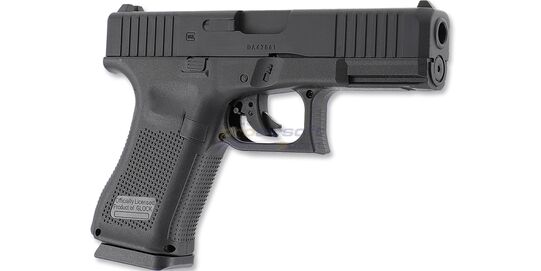 Umarex Glock 19 Gen5 6mm CO2 - Black Umarex Glock 19 Gen5 6 mm CO₂ airsoft pistol with metal slide