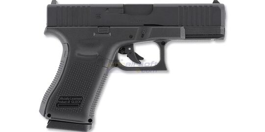 Umarex Glock 19 Gen5 6mm CO2 - Black Umarex Glock 19 Gen5 6 mm CO₂ airsoft pistol with metal slide