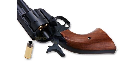 Marui SAA .45 Civilian 4.75" Spring Revolver – Classic Western Airsoft, Black - Marui SAA .45 Civilian airsoft revolver realistic shell cartridges