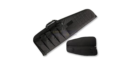 Mil-Tec Rifle Case 140 cm, Black - Five hook-and-loop outer pockets for magazines and accessories on the Mil-Tec rifle case