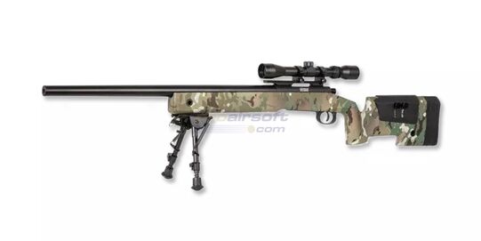 Specna Arms SA-S02 Core High Velocity tarkkuuskivääri, multicam - Specna Arms SA-S02 Core High Velocity airsoft-tarkkuuskivääri multicam, 149 m/s ja 3–9×40 kiikaritähtäimellä