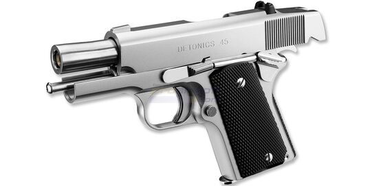 Marui Detonics .45 blowback kaasupistooli, hopea