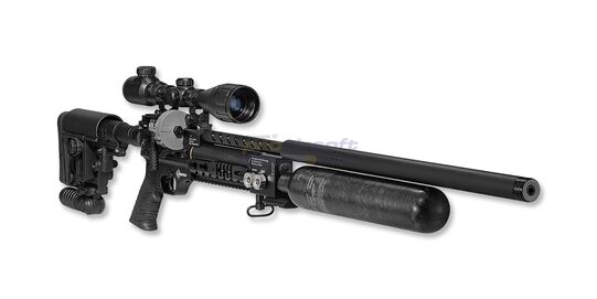 Hatsan Factor Sniper L PCP Air Rifle .25 Cal – Adjustable Regulator, Carbon Fiber Tank & Quiet Energy System - Dovetail and Picatinny rails for optic sight