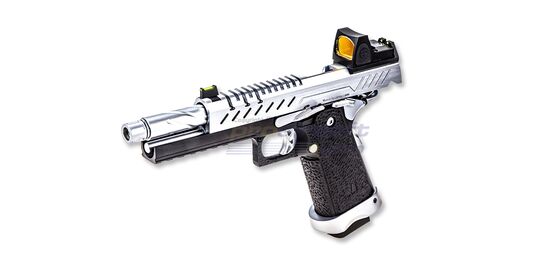 Vorsk Hi-Capa 5.1 GBB With Red Dot Sight, Full Metal, Silver/Black