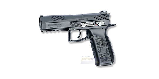 ASG CZ P-09 ilmapistooli rihlattu 4,5mm CO2, metalli musta