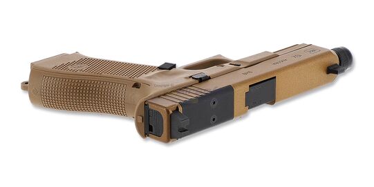 Umarex Glock 19X MOS Gen5 CO₂ Air Pistol 4.5 mm, Coyote – Optics Ready with Threaded Barrel - Optics-ready slide on the Glock 19X MOS Gen5 air pistol