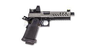 Vorsk Hi-Capa 5.1 kaasupistooli punapistetähtäimellä, harmaa/musta