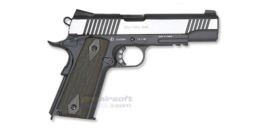Cybergun Colt M1911 Rail GBB Dual Tone