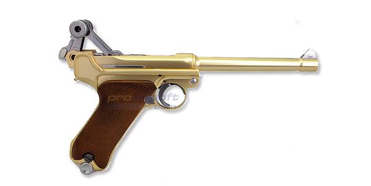 WE Parabellum 6" GBB, Metal Gold