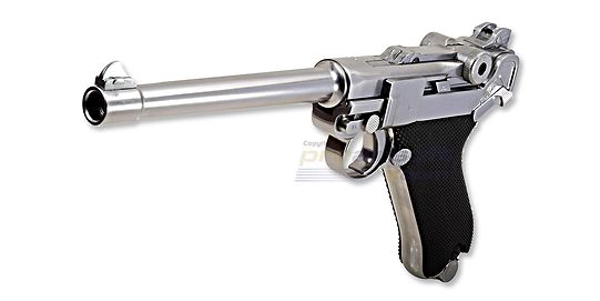 WE Parabellum 6" GBB, Metal Silver