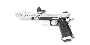 Vorsk Hi-Capa TITAN 7 kaasupistooli punapistetähtäimellä, hopea/musta,