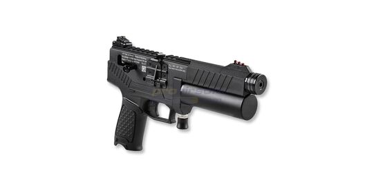Hatsan Optima Velox PCP Pistol 4.5mm – Semi-Automatic Airgun with Removable Cylinder and Tru-Glo Sights - Full view of the Hatsan Optima Velox from front right