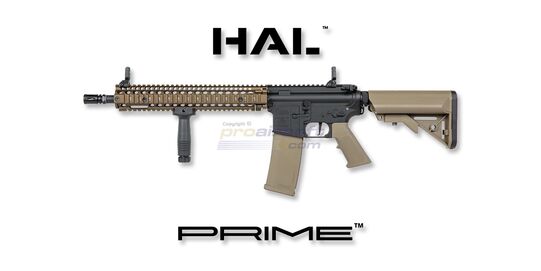 Specna Arms Daniel Defence Mk18 P26 Prime HAL ETU Chaos Bronze, hiekka