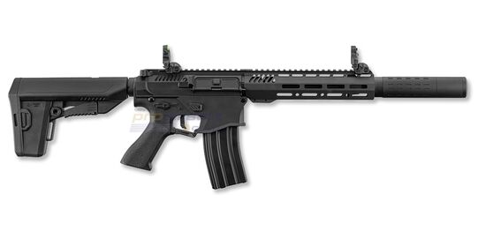 Krown Land Venator MkII AEG Electric Airgun 4.5mm, Full Auto, Silencer - Krown Land Venator MkII full metal electric air rifle side profile