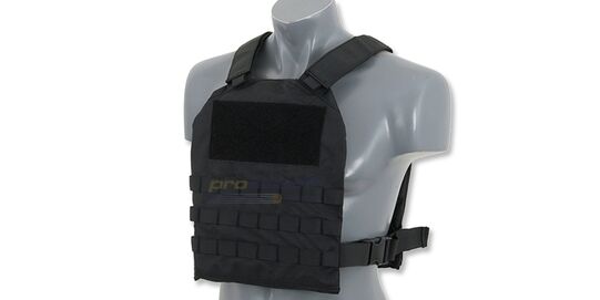 Plate Carrier + pehmeät panssarilevyt, musta - Plate carrier liivi pehmeillä dummy panssarilevyillä