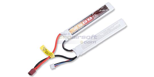 Matrix High Performance 7,4V 2500mAh 20C Lipo akku (Deans liitin) - Matrix High Performance 7,4V 2200mAh Butterfly-tyyppinen LiPo-akku airsoft-sähköaseisiin.