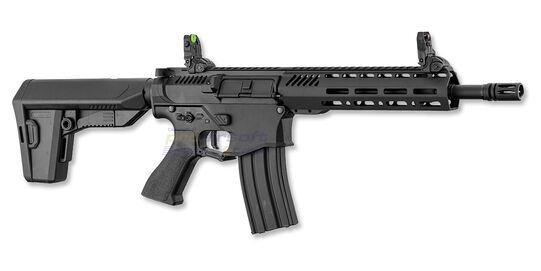 Krown Land Venator MkII AEG Electric Airgun 4.5mm, Full Auto - Krown Land Venator MkII full metal electric air rifle side profile