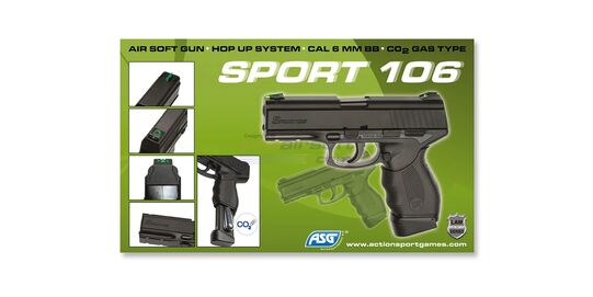 ASG Sport 106 CO2 Pistol – Non Blowback Airsoft Pistol with Rail