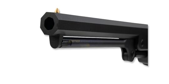 Marui Colt M1851 Navy Spring Revolver, Black - Marui Colt M1851 Navy spring revolver - Close-up of outer barrel.