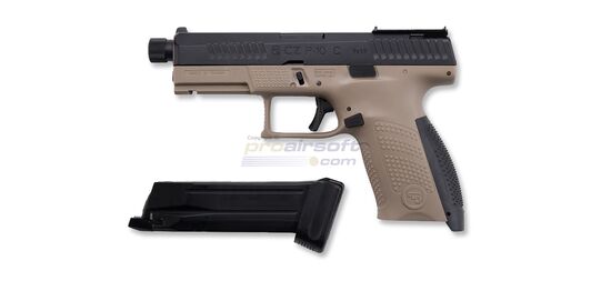 ASG CZ P-10 C OR-OT CO2 pistooli, blowback, metalliluisti, hiekka - P-10 C OR-OT:n CO2-lipas, johon mahtuu 22 kpl 6 mm kuulia.