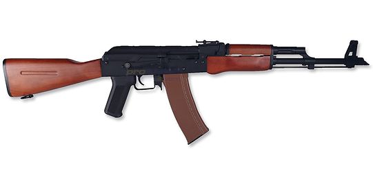 Cybergun AKM sähköase - teräsrunko, puutukki - Cybergun AKM airsoft sähköase teräsrungolla ja aidolla puutukilla