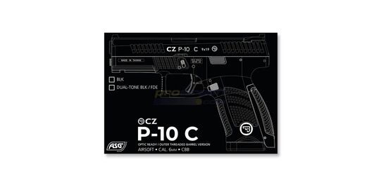 ASG CZ P-10 C OR-OT CO2 pistooli, blowback, metalliluisti, hiekka