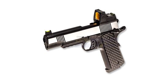 Raven MEU kaasupistooli punapistetähtäimellä, metalli, hopea/musta