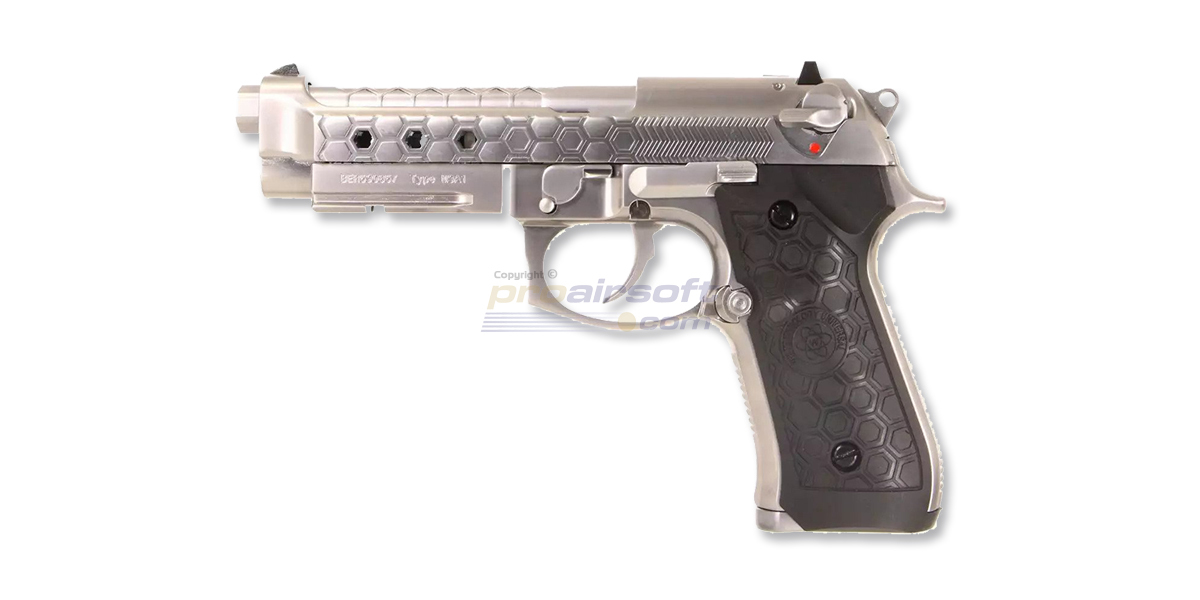 Pistolet WE M92 HEX CUT Full metal GBB Dual Tone Gaz