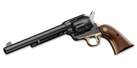 Marui SAA .45 Cavalry 7.5" Spring Revolver – Classic Western Airsoft, Black - Marui SAA .45 Cavalry 7.5