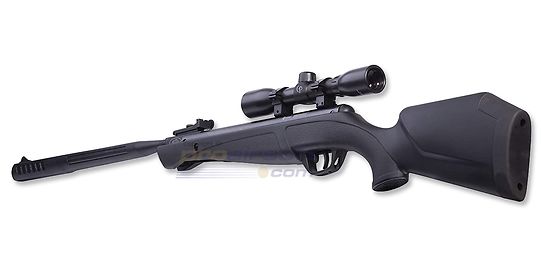 Crosman Shockwave QuietFire NP Gen2 .177 Air Rifle with Scope – Quiet 24 J Nitro Piston Rifle - Durable non-slip synthetic stock for stable handling in all weather.