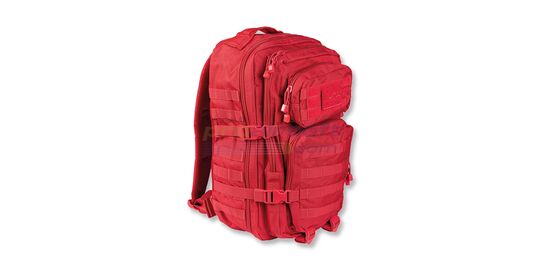 Mil-Tec Assault Backpack 40 L – MOLLE Compatible Tactical Backpack, Red - Mil-Tec 40 liter assault backpack with multiple compartments and MOLLE webbing