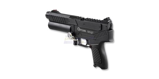 Hatsan Optima Velox PCP Pistol 4.5mm – Semi-Automatic Airgun with Removable Cylinder and Tru-Glo Sights - Full view of the Hatsan Optima Velox from back left