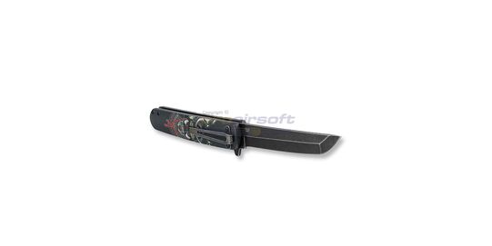 Ganzo G626 Samurai veitsi - Lähikuva Tanto-terästä.