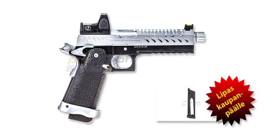 Vorsk Hi-Capa 5.1 GBB With Red Dot Sight, Full Metal, Silver/Black