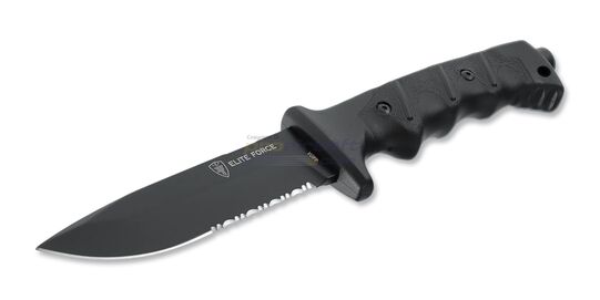 Umarex Elite Force EF703 – Survival Knife with Fire Starter, Sharpener, and Nylon Sheath - Umarex EF703 survival knife with 440A stainless steel blade and rubber handle