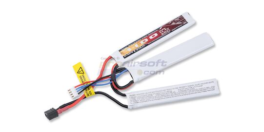 Matrix High Performance 11,1V 1100mAh 20C Lipo akku (Deans liitin) - Matrix High Performance 11,1V 1100mAh Tri-Cell-tyyppinen LiPo-akku airsoft AEG -aseisiin.