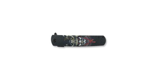 Ganzo G626 Samurai veitsi - Suljettu Ganzo G626 Samurai taittoveitsi mustalla kahvalla jossa tyylikäs samuraikuva.