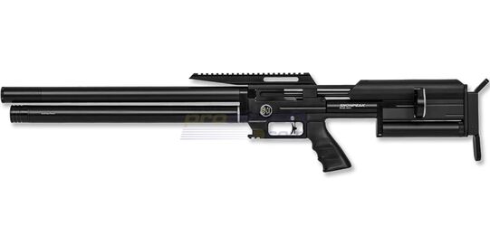 Snowpeak MAX 1 PCP ilmakivääri 6.35mm - Snowpeak MAX 1 PCP ilmakivääri 6.35mm, musta bullpup-rakenne ja säädettävä tukki