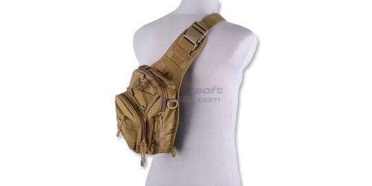 Tactical Shoulder Bag, Tan - Adjustable strap and compact size